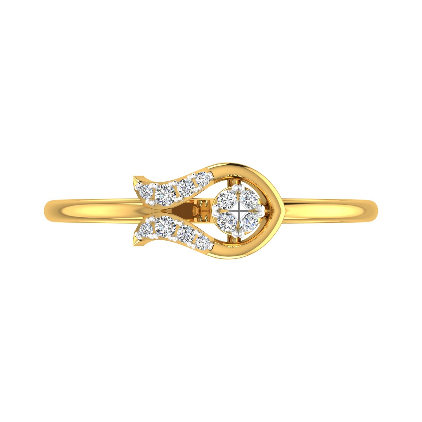 Geometric Interlock Teardrop Diamond Ring