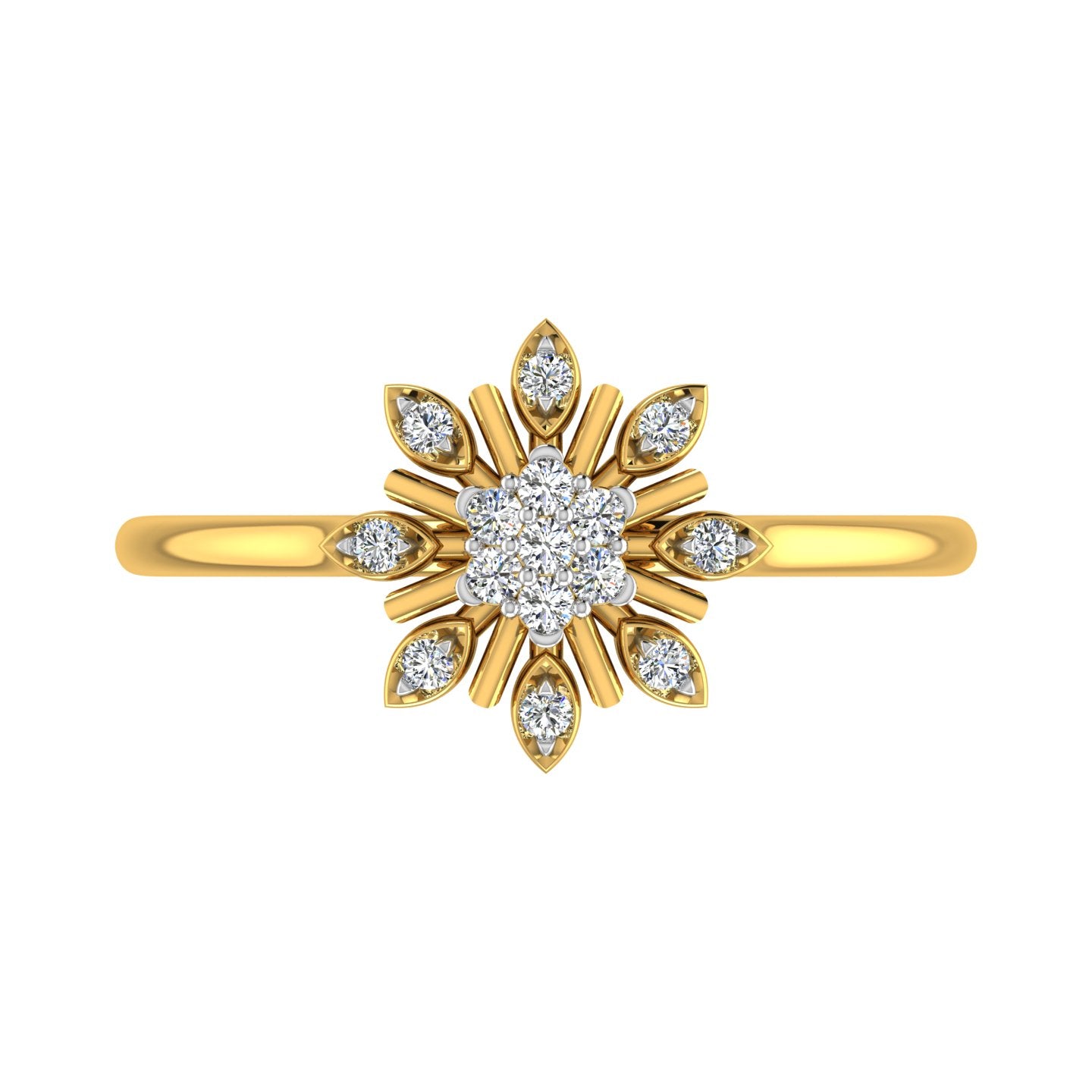 Golden Sunray Bloom Ring