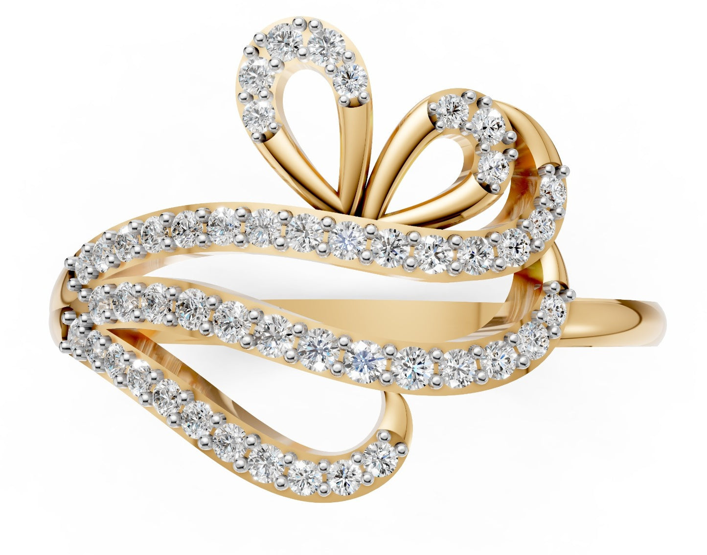 Royal Feather Diamond Ring