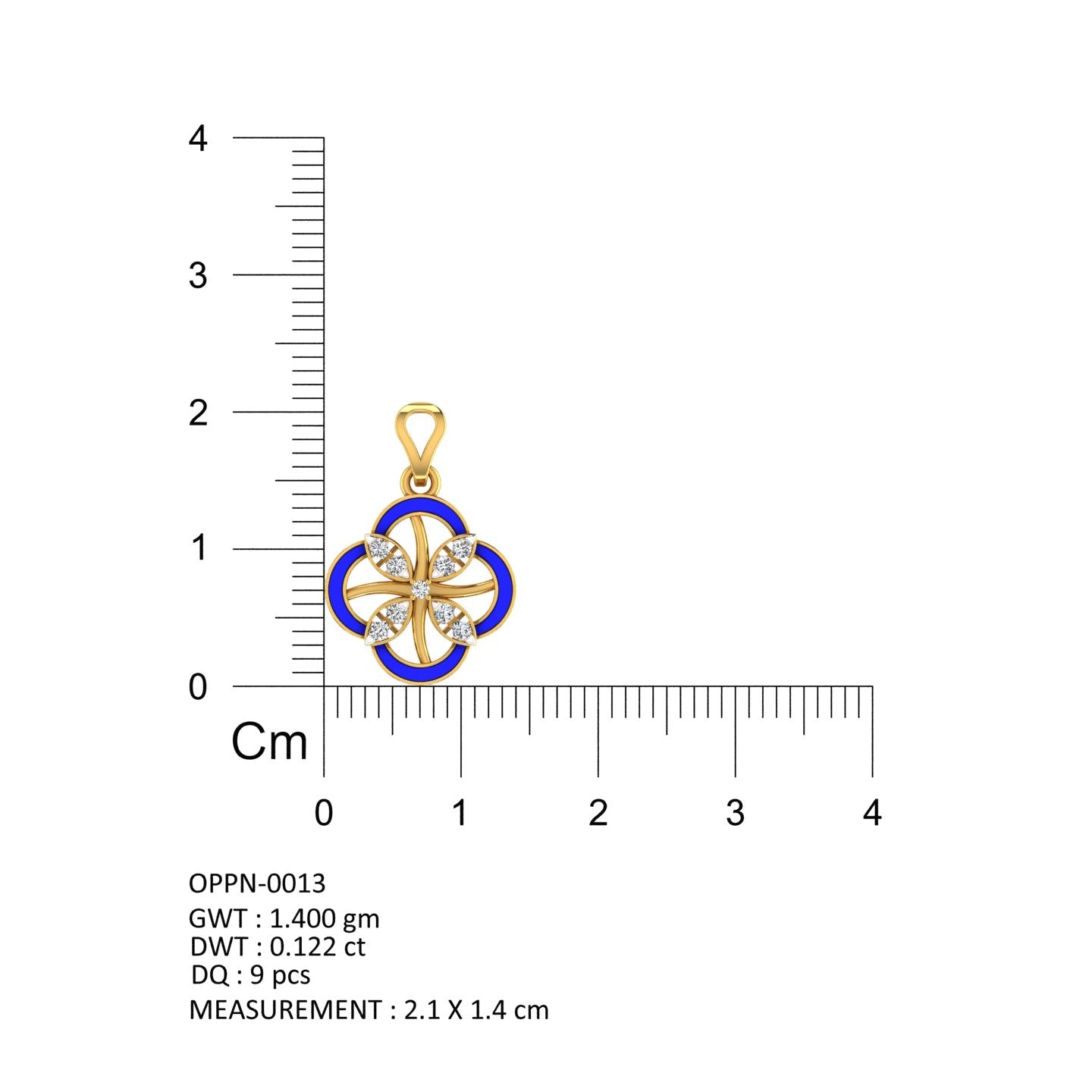 Floral Clover Enamel Pendant