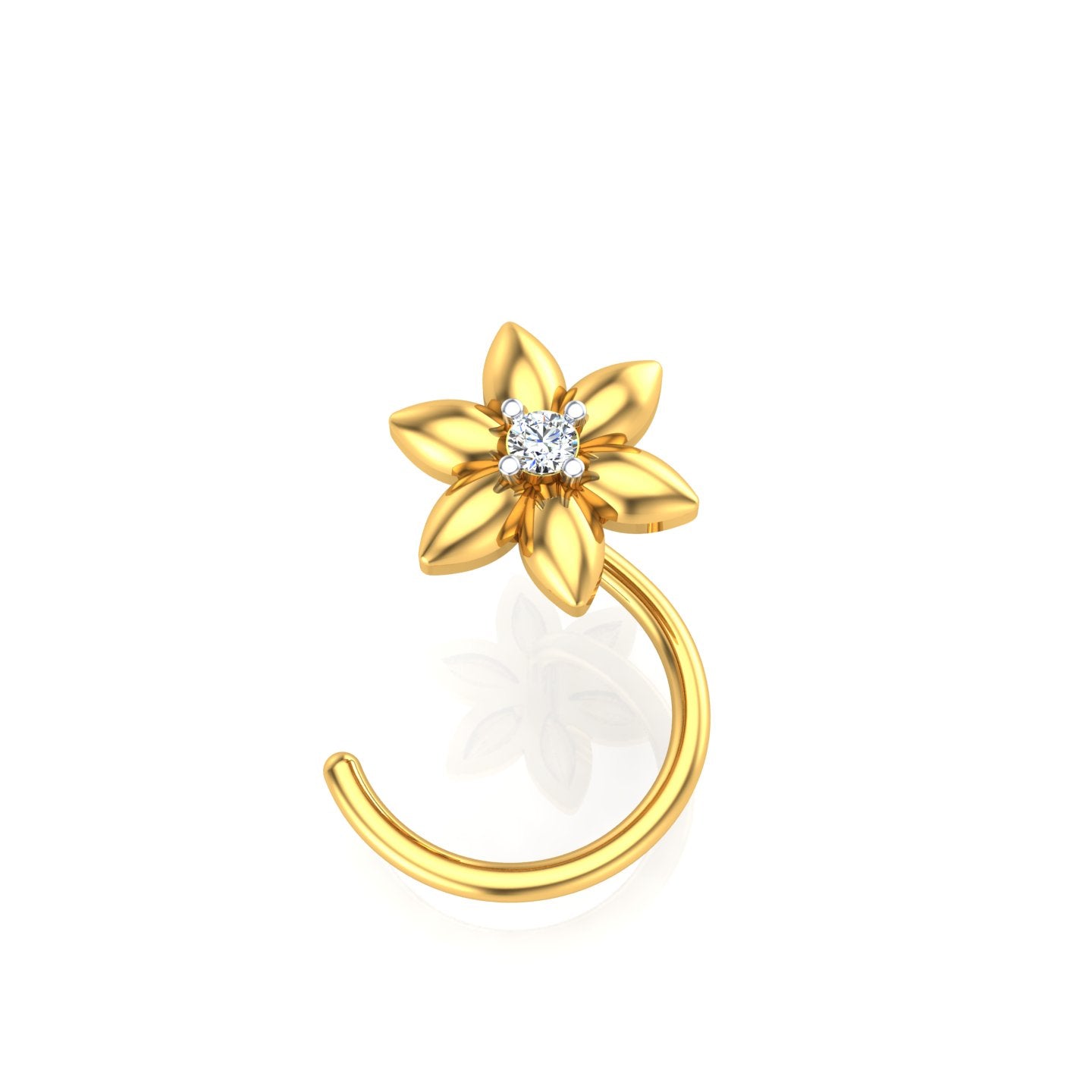 Golden Lily Diamond Nath