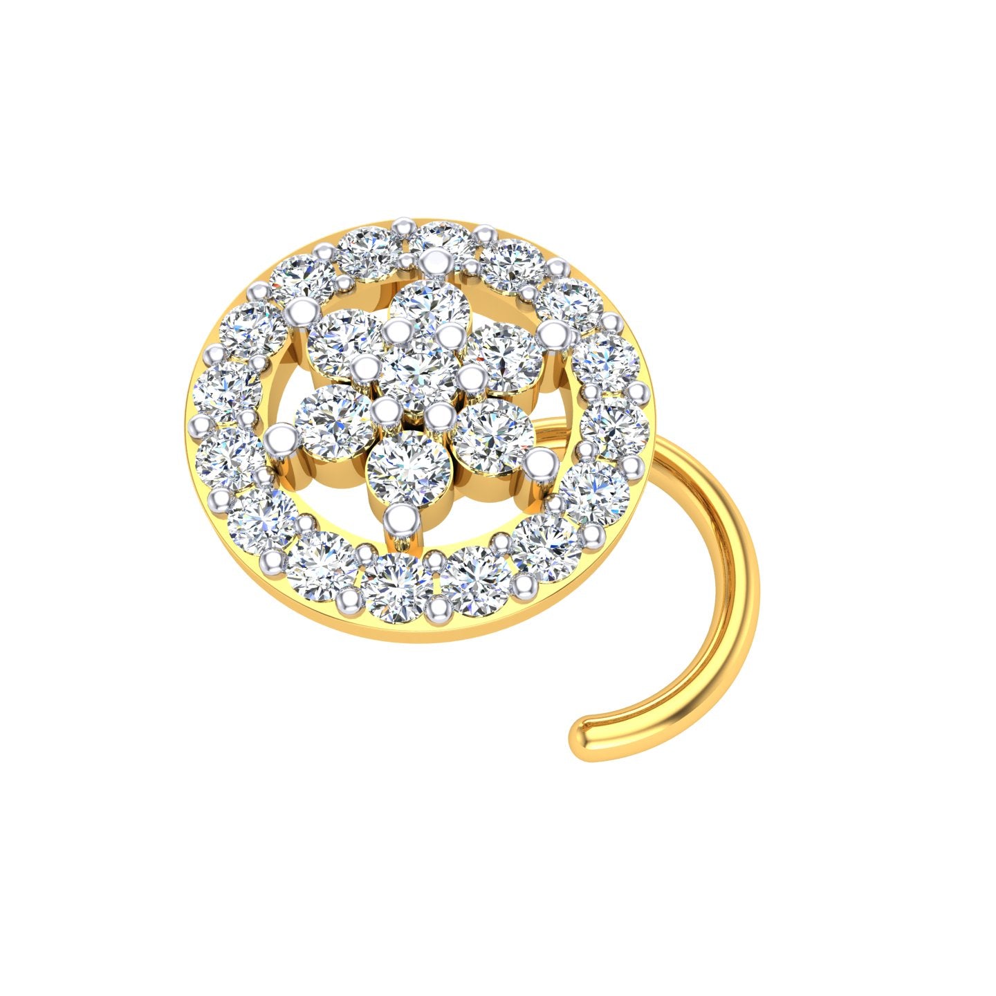 Royal Floral Halo Diamond Nath