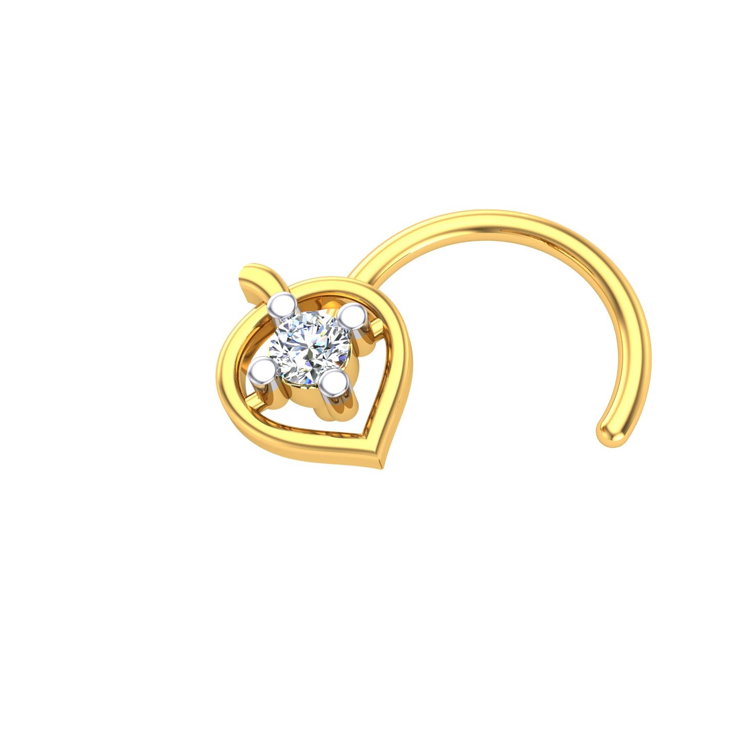 Heart Whisper Solitaire Nose Pin