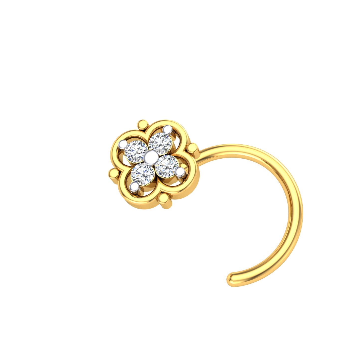 Royal Snowflake Diamond Nose Pin