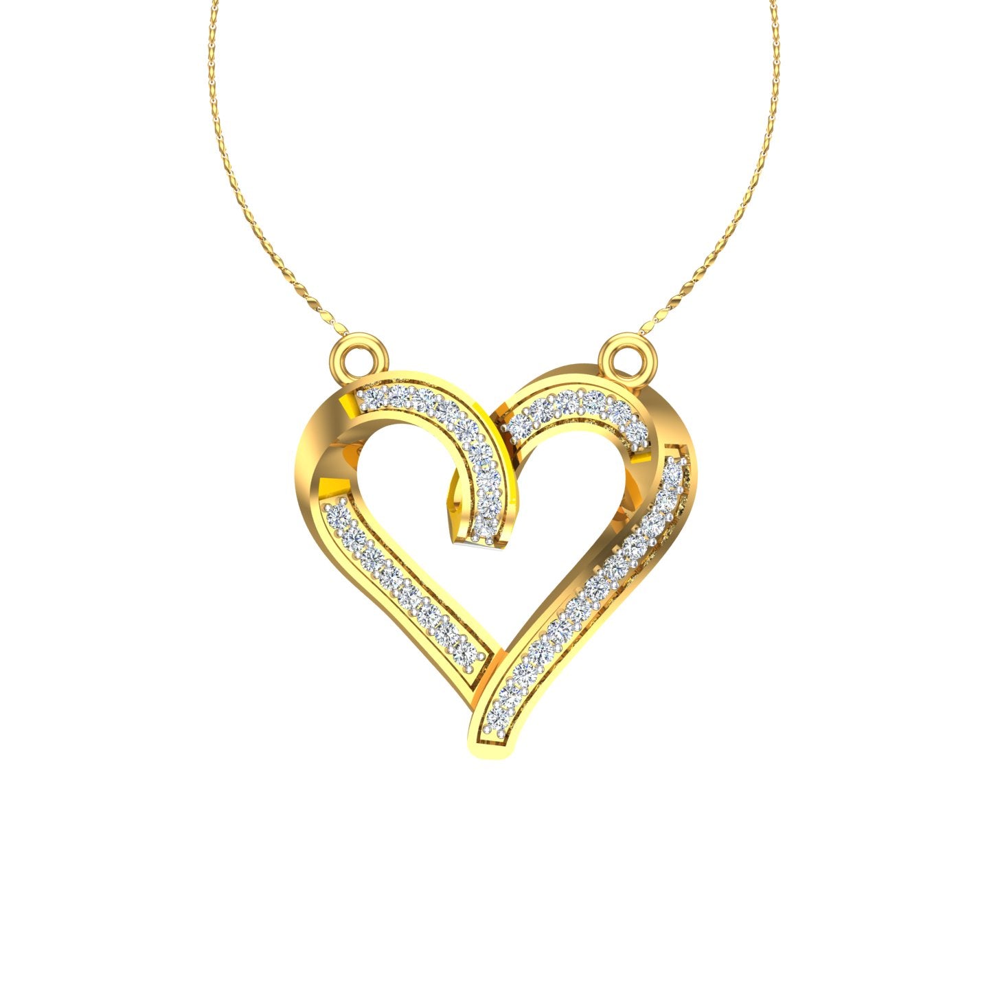 Twin Hearts Diamond Pendant