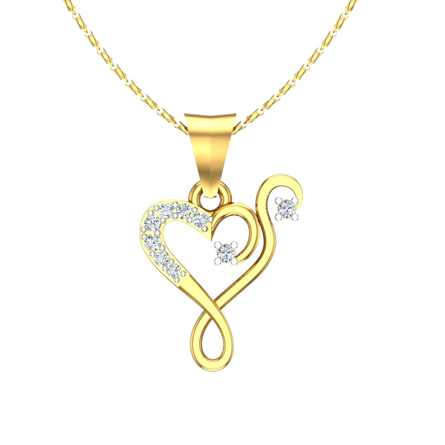 Sweetheart Swirl Diamond Pendant