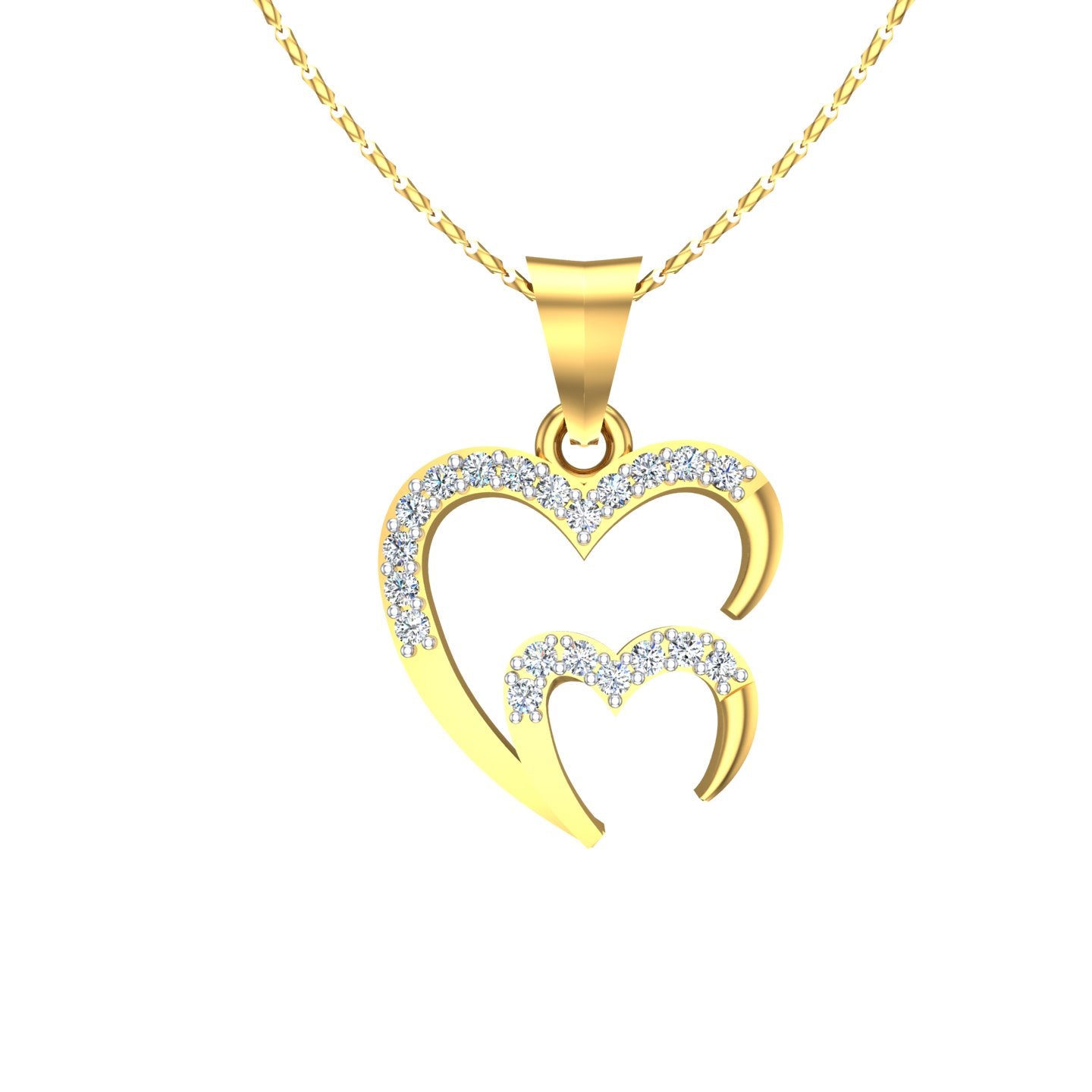 Twin Hearts Diamond Pendant