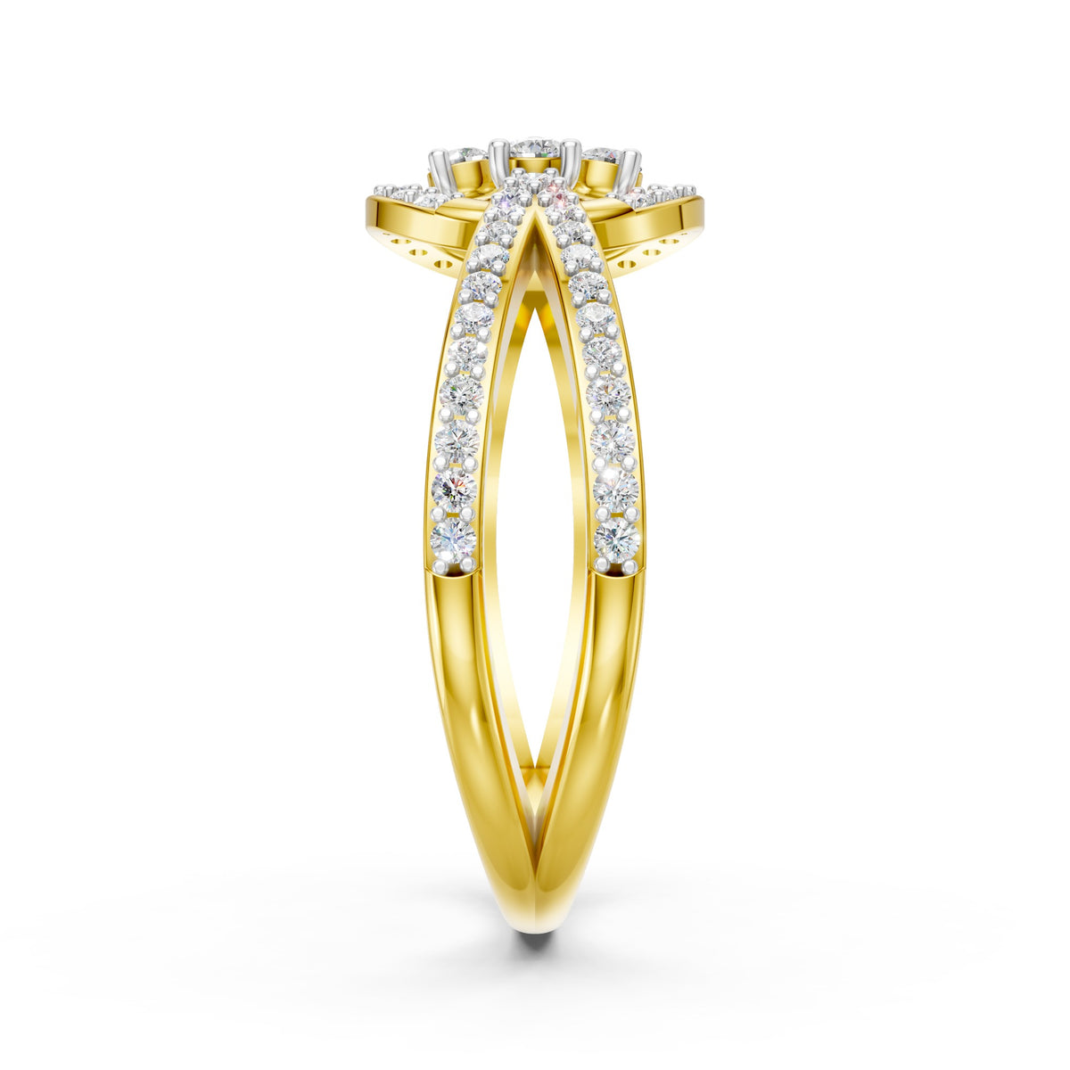Twin Harmony Diamond Ring