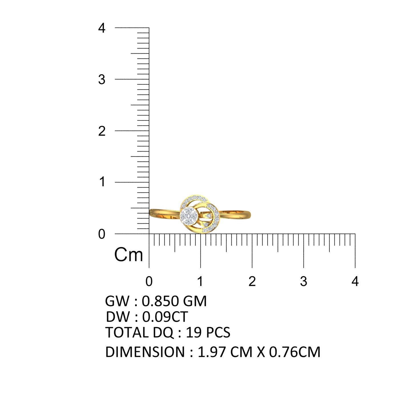 Power Orbit Diamond Halo Ring