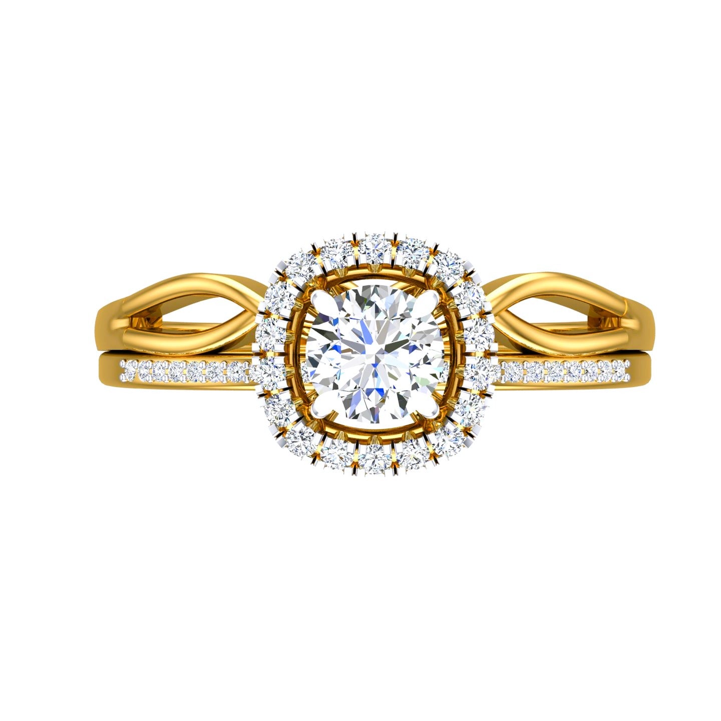 Infinity Halo Solitaire Ring