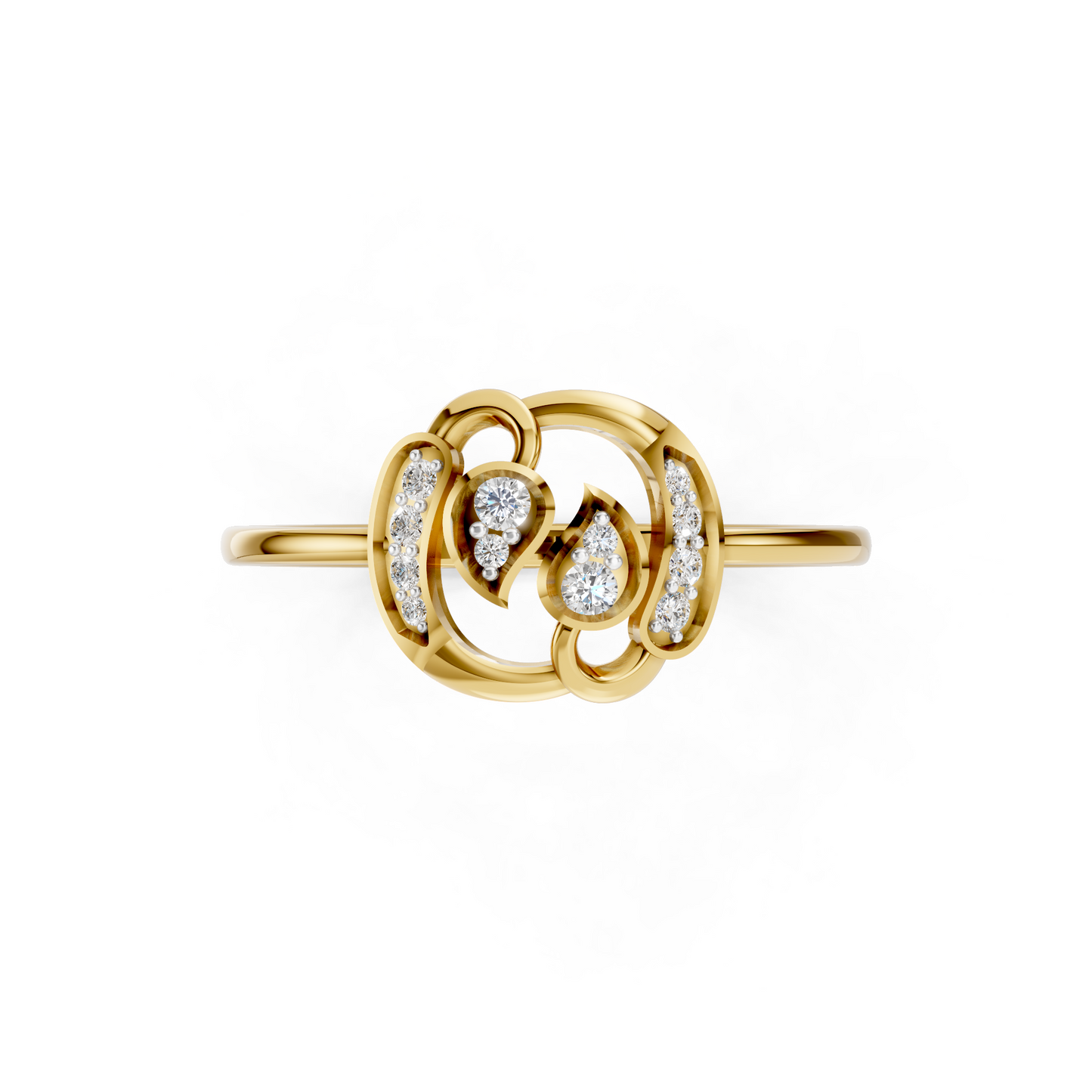 Golden Bloom Diamond Ring