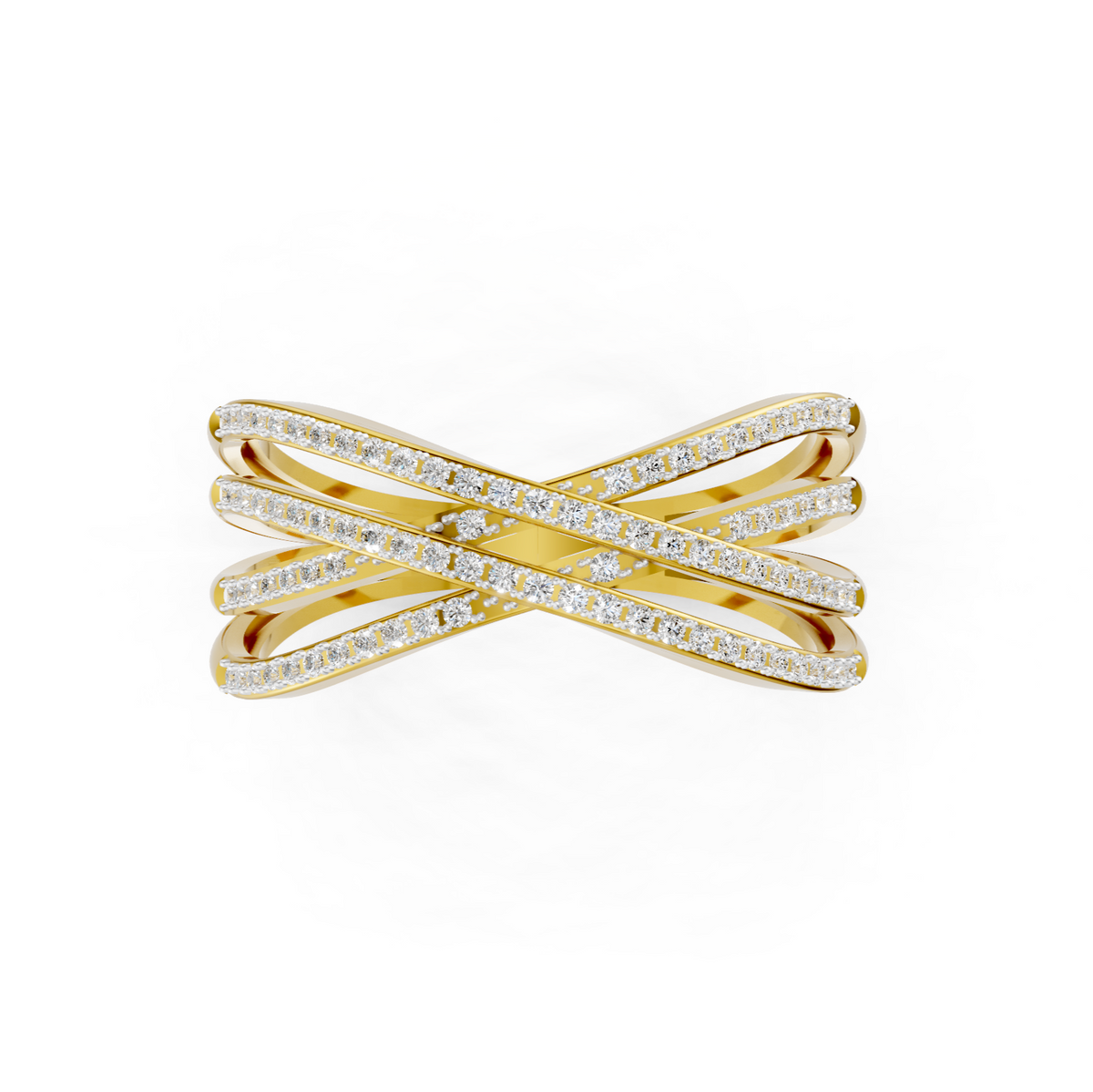 Diamond Multi Row Crossover Ring