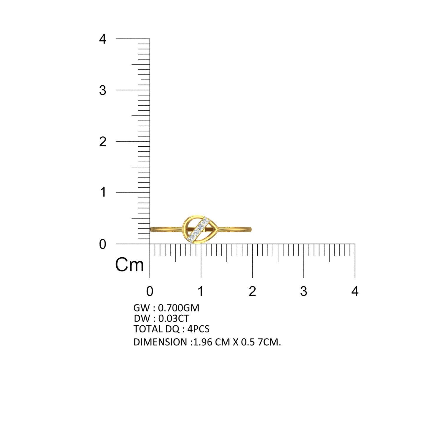 Linear Teardrop Minimalist Diamond Ring