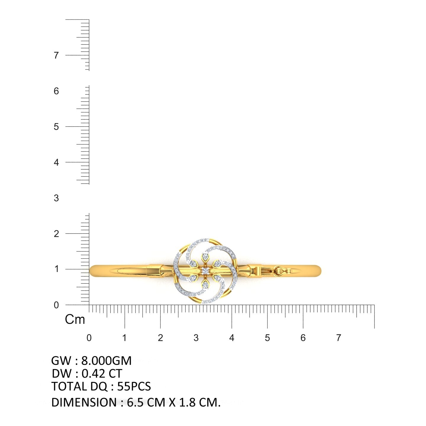 Whirling Grace Diamond Bangle