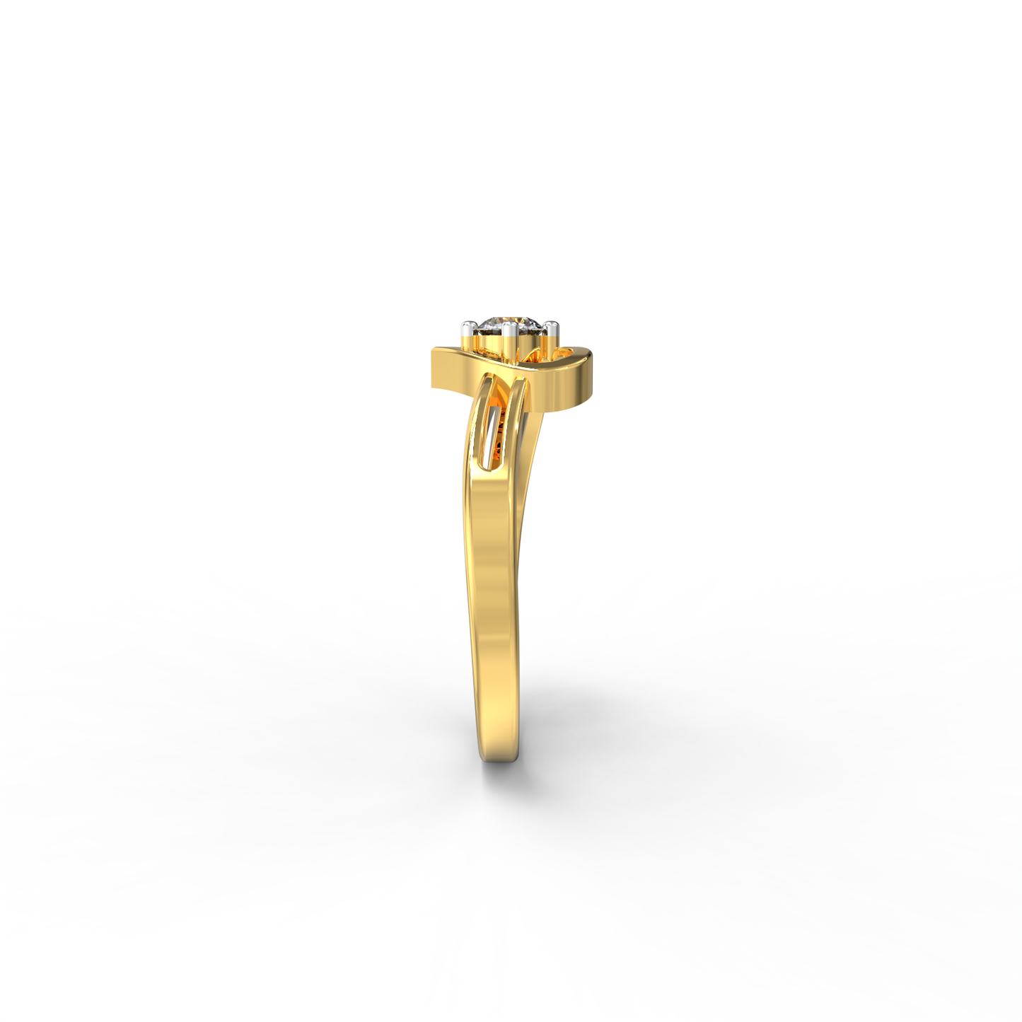 Heartline Solitaire Ring