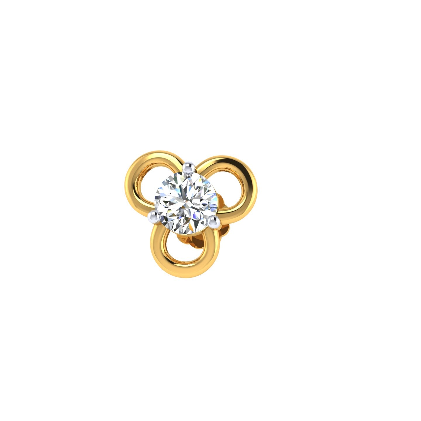 Solitaire Petal Glow Diamond Nose Pin