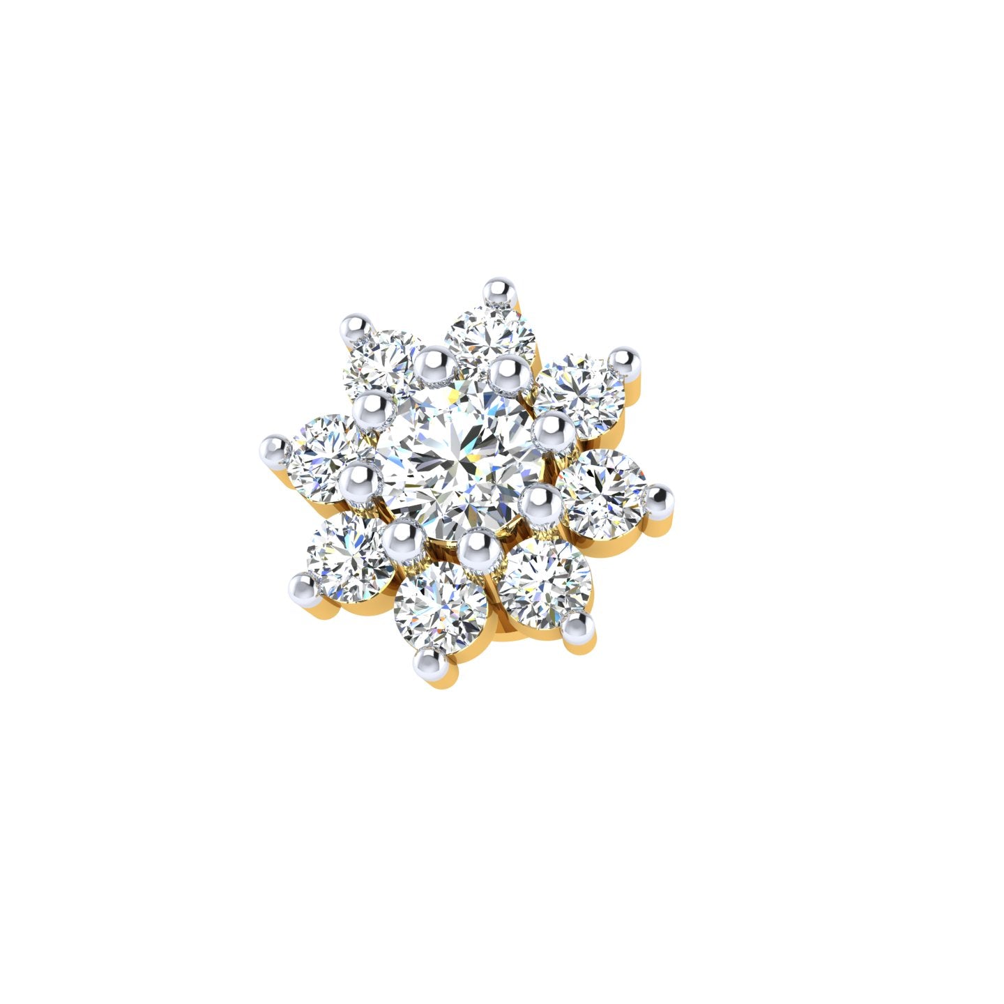 Snowflake Halo Diamond Nose Pin