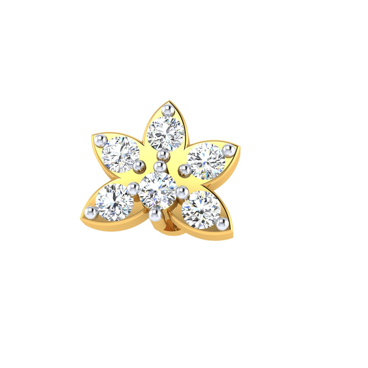 Petal Prism Diamond Nose Pin