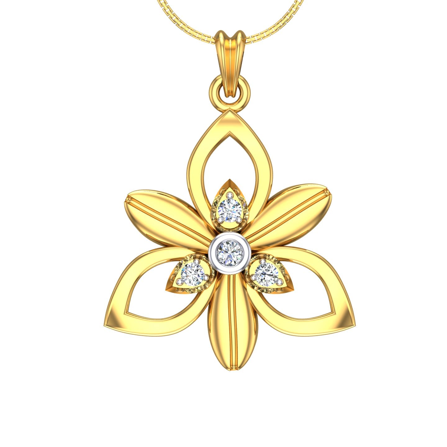 Golden Blossom Diamond Pendant