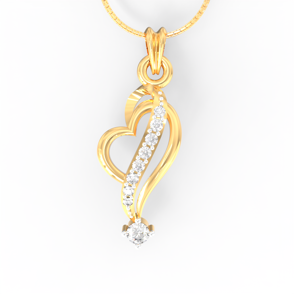 Studded heart pendant