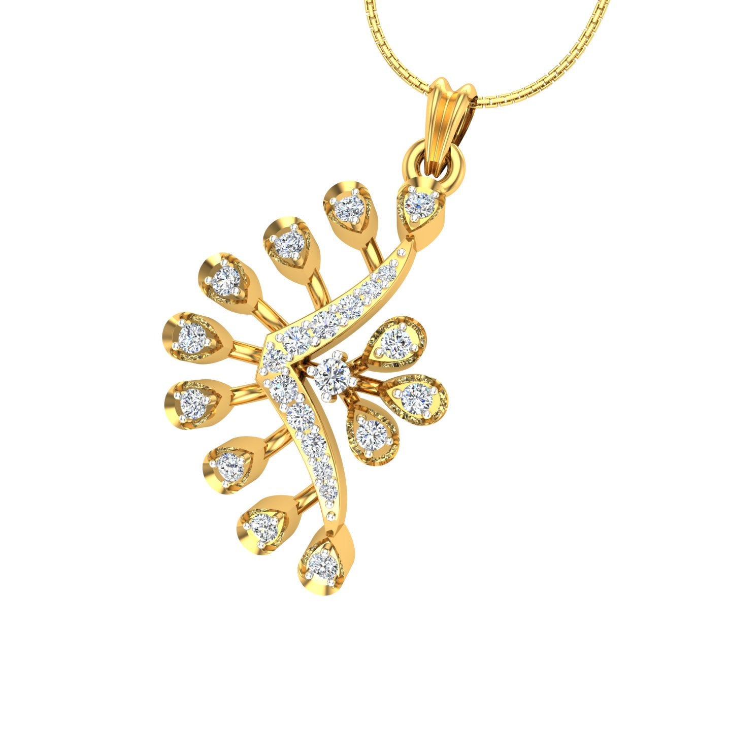 Diamond Floral Pendant