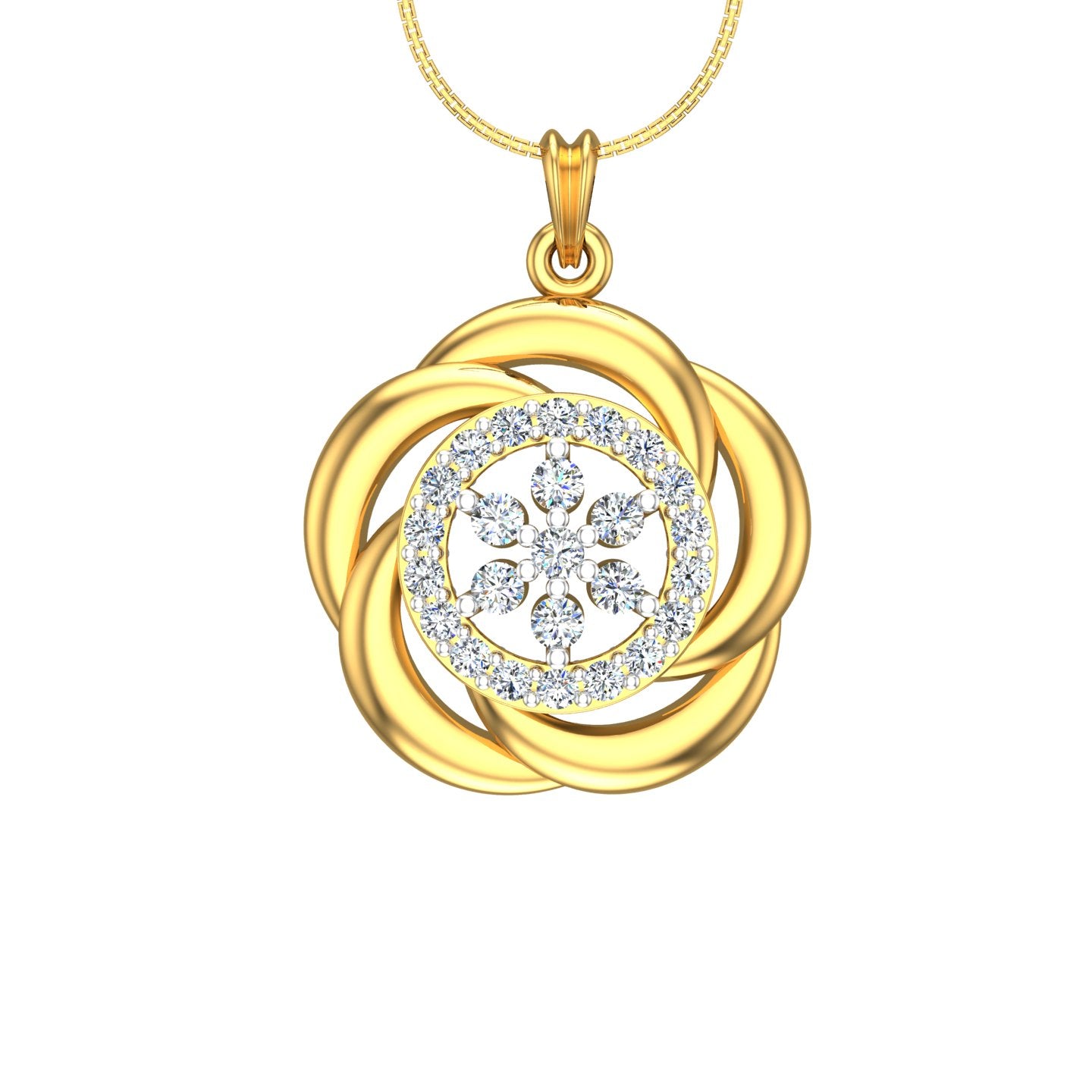 Light Weight Gold and Diamond Pendant