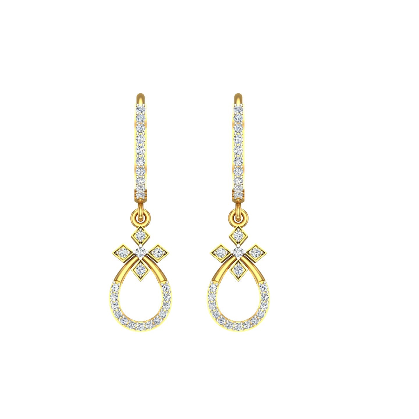 Celestial Bow Diamond Hoops