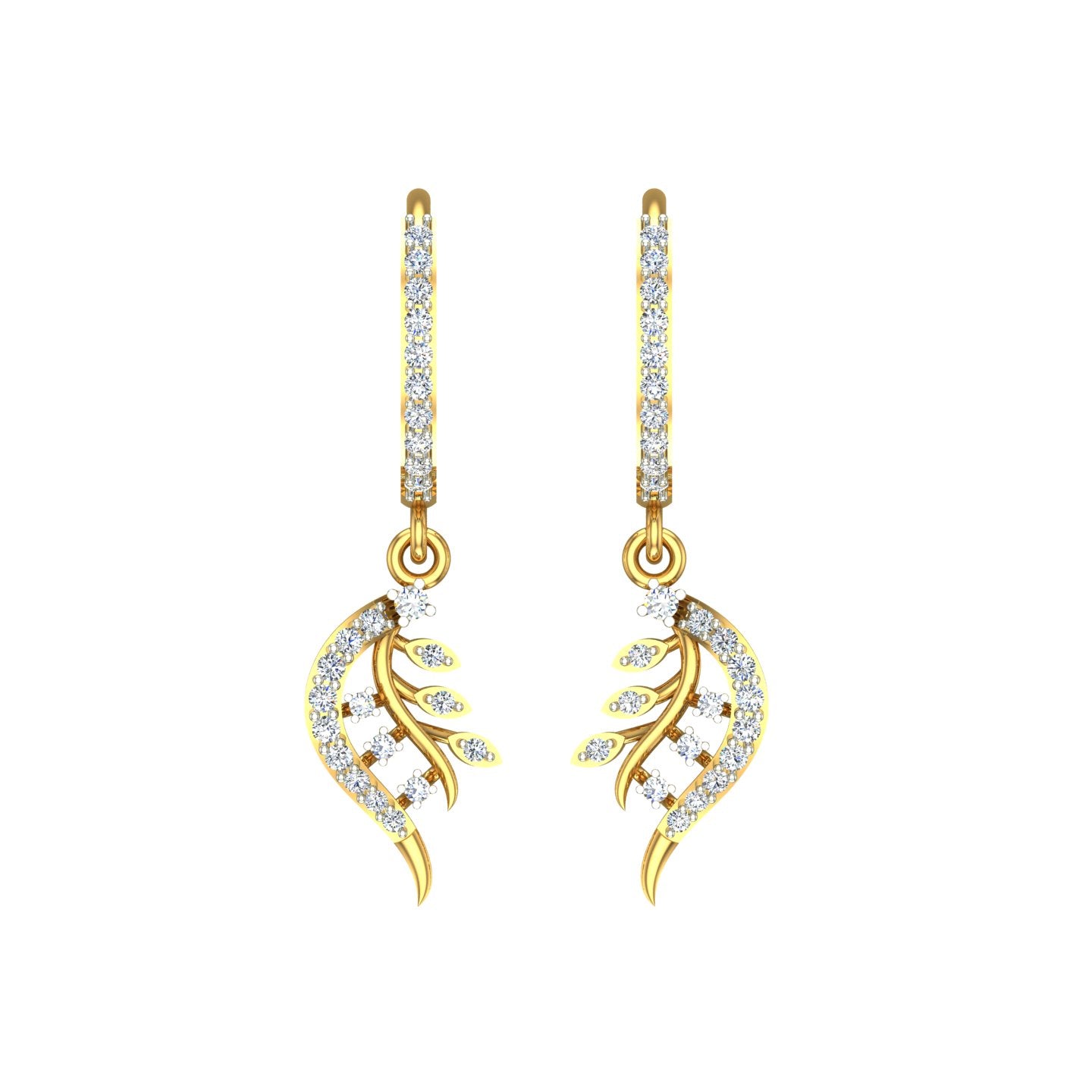 Aurelia Feather Diamond Drops