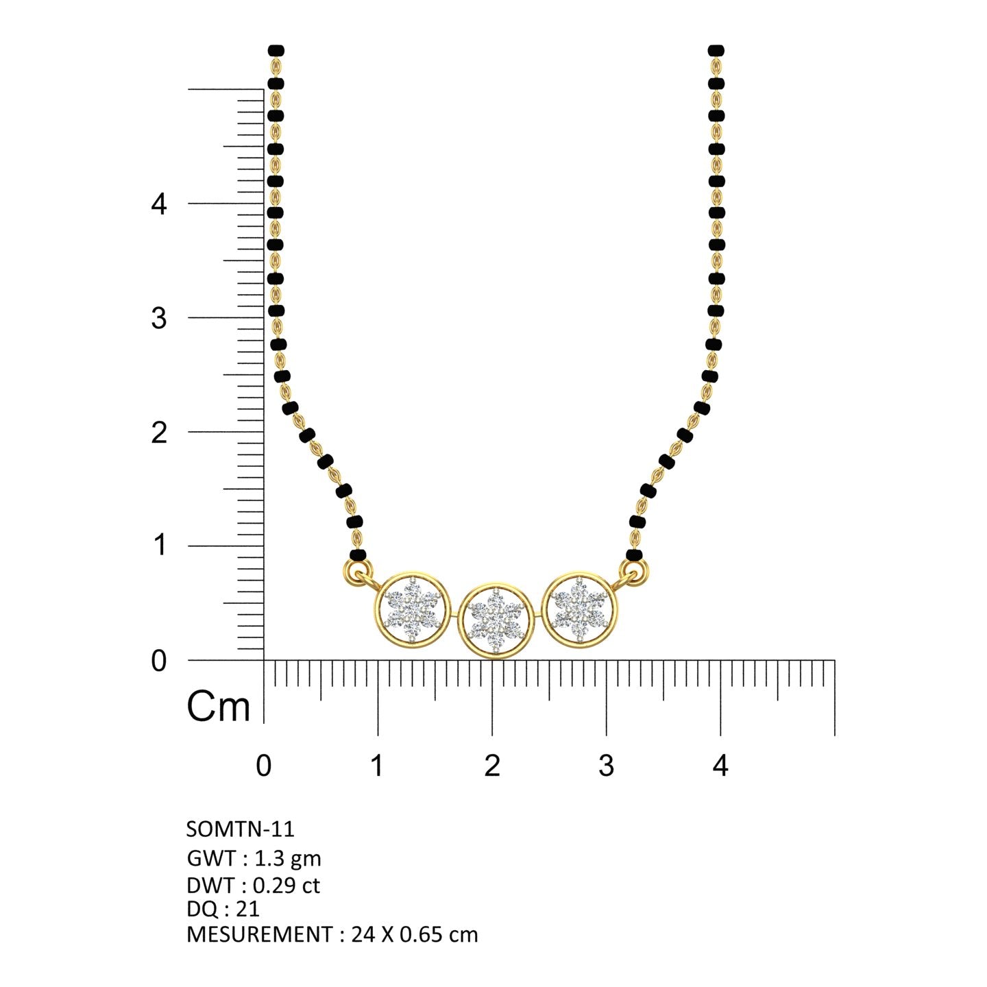 Trinity Halo Diamond Mangalsutra