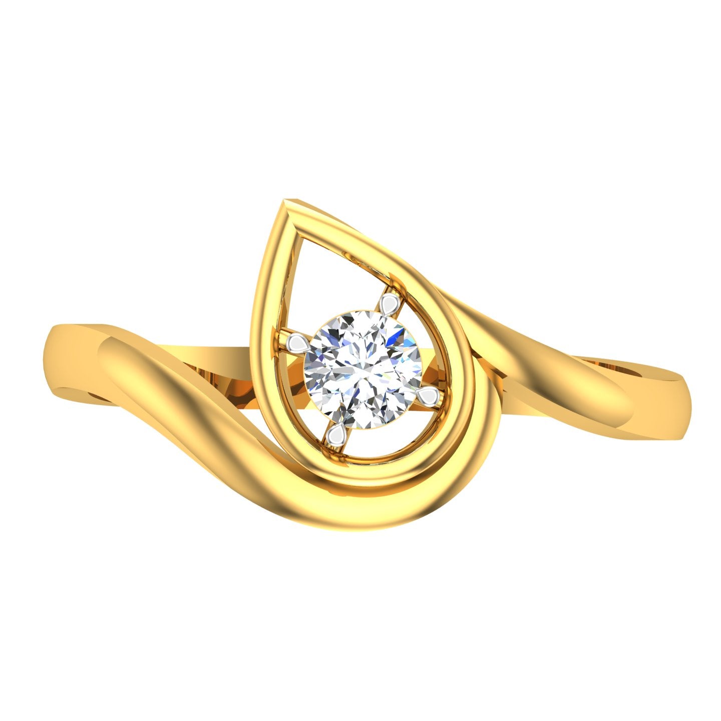 Teardrop Solitaire Diamond Ladies Ring SPLR-03