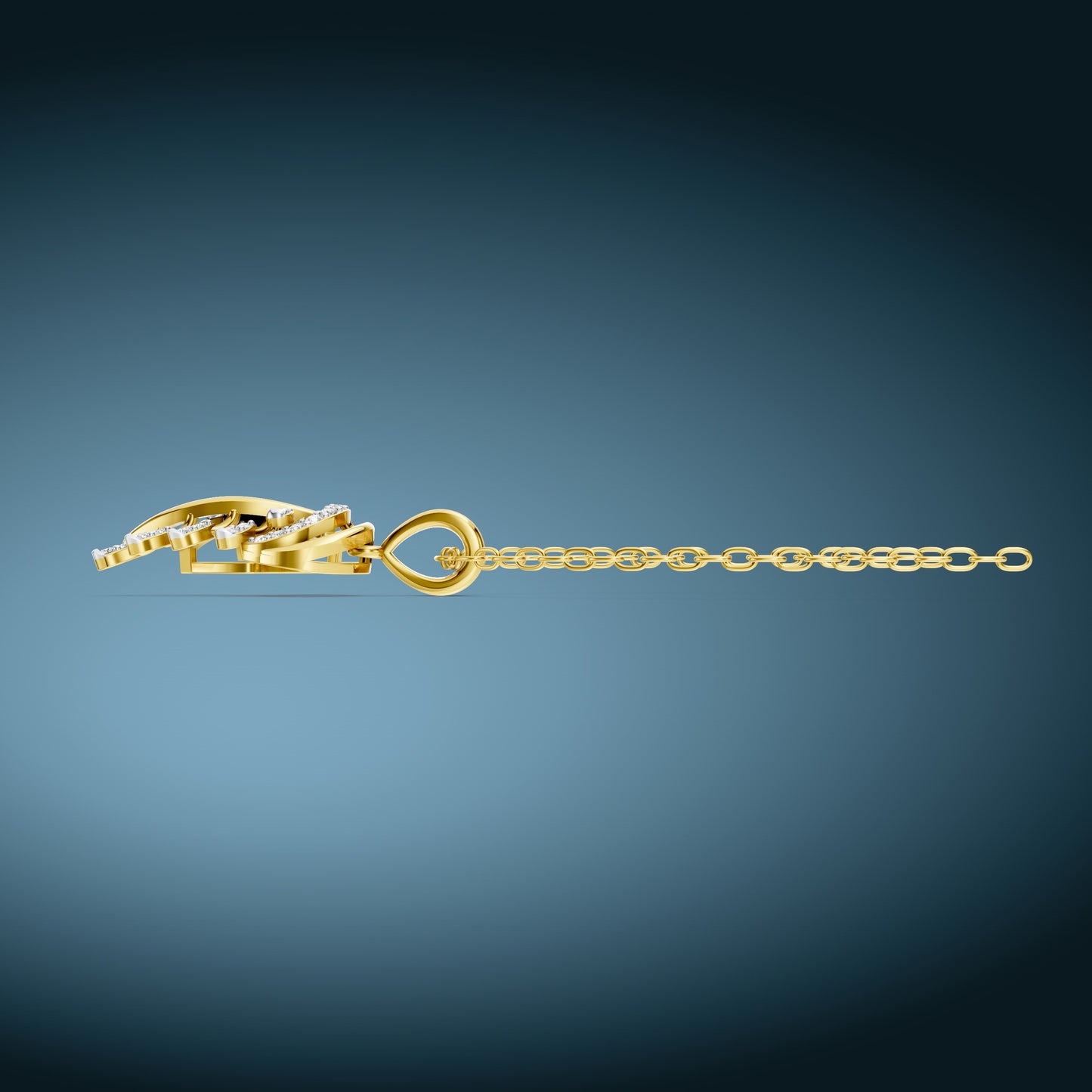 Golden Fern Diamond Pendant
