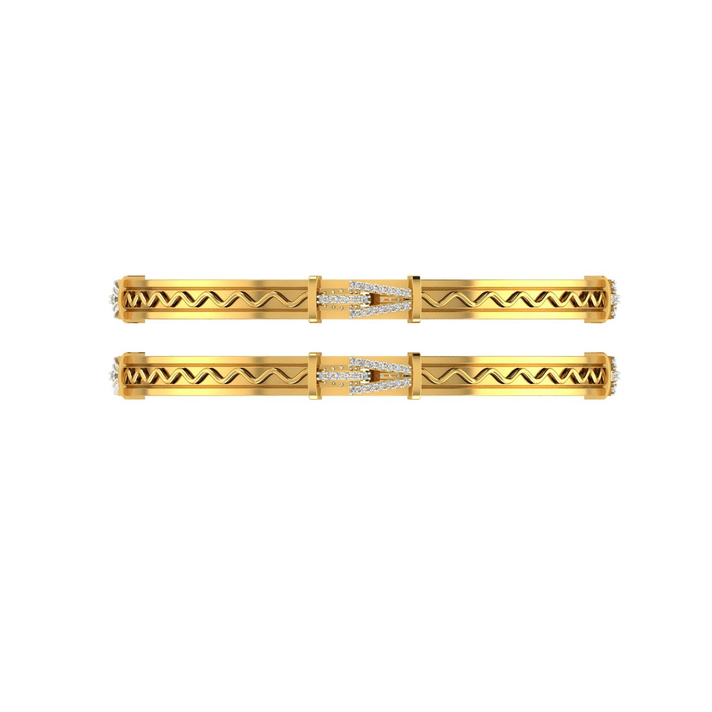 Wave Crest Diamond Bangle