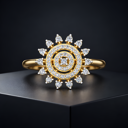 floral-inspired diamond cocktail ring
