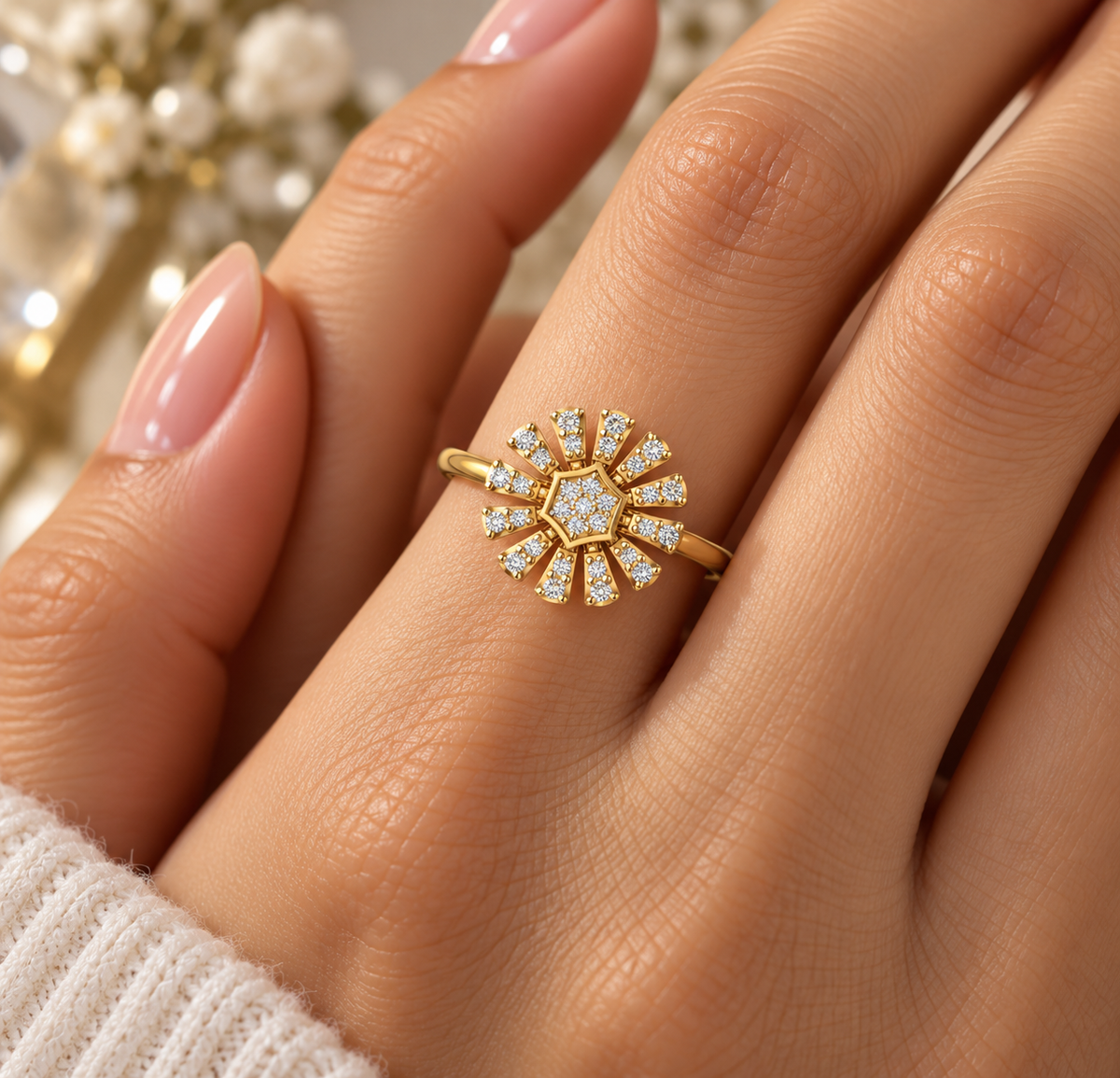 Star Shine Diamond Ladies Ring