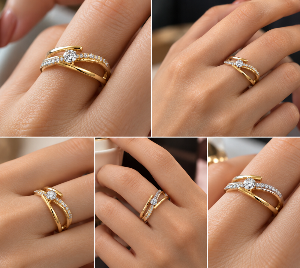 Crossover Split-Shank X-Ring Solitaire