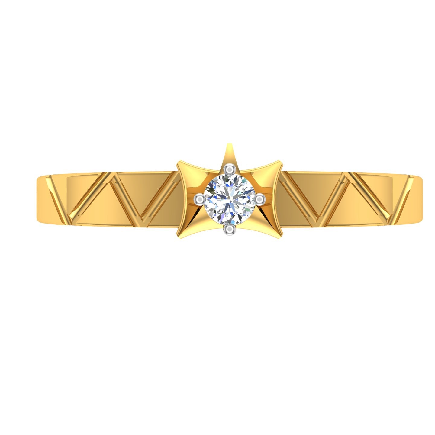 Celestial Pyramid Solitaire Ring