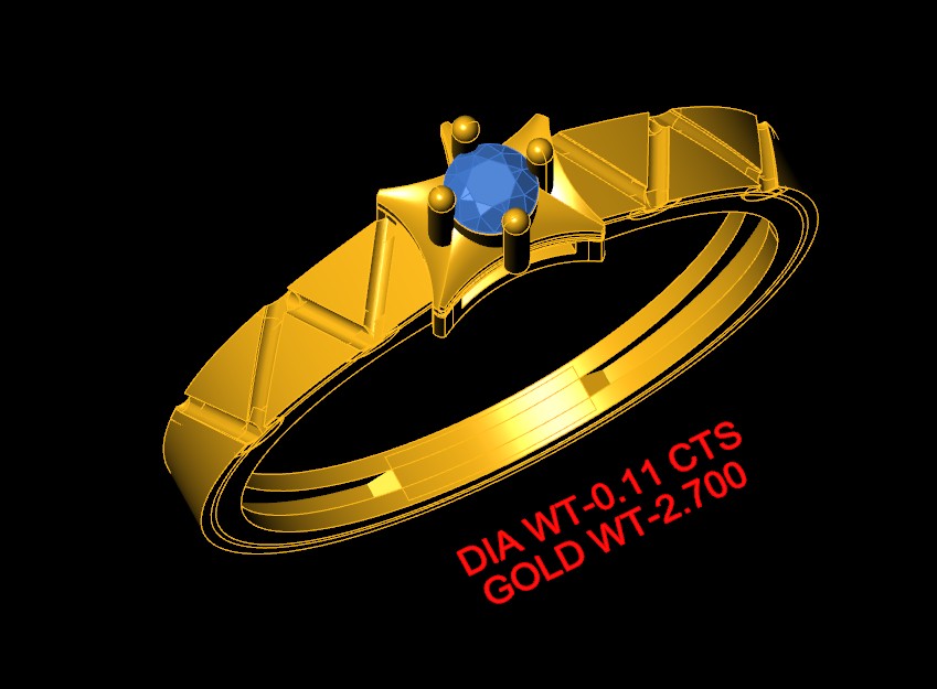 Celestial Pyramid Solitaire Ring