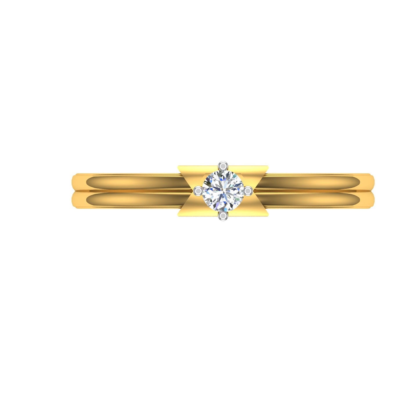Twin Arc Solitaire Ring