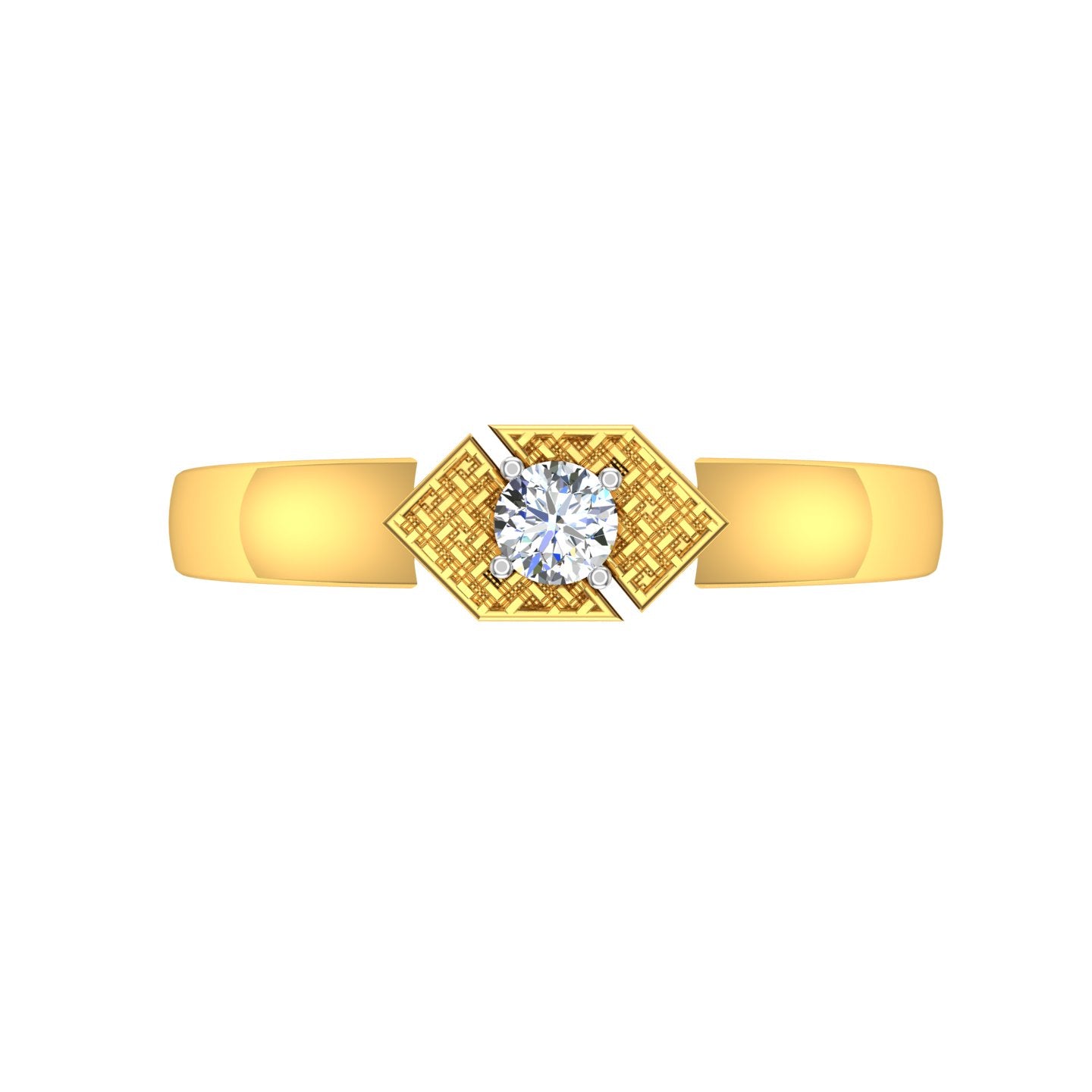 Royal Lattice Solitaire Ring