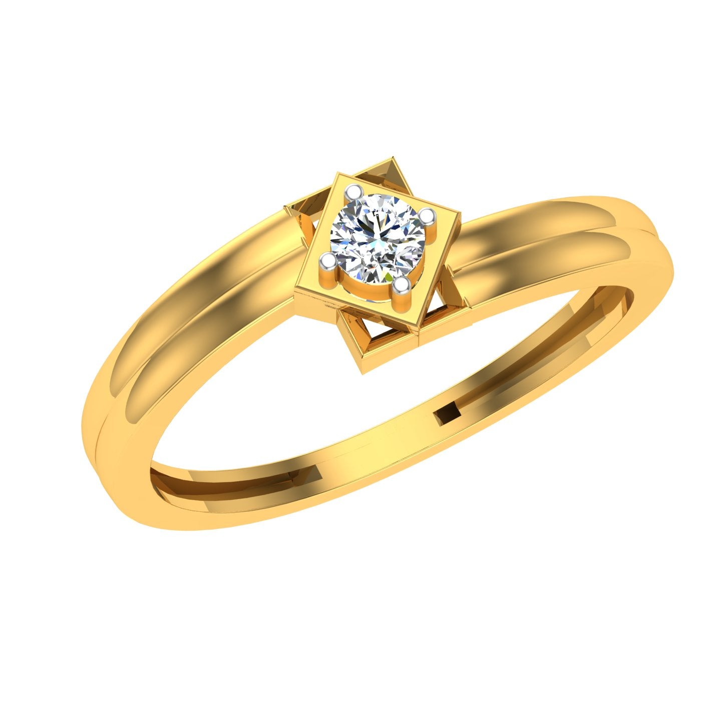 Stellar Crest Solitaire Ring