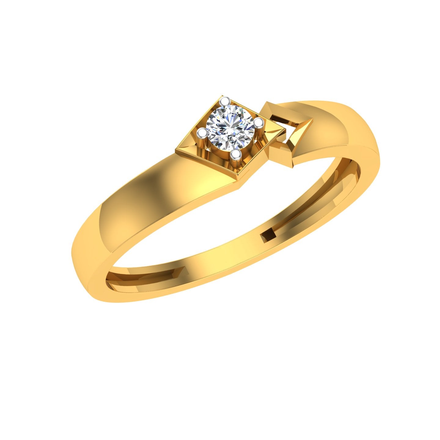 Arrow Crest Solitaire Ring
