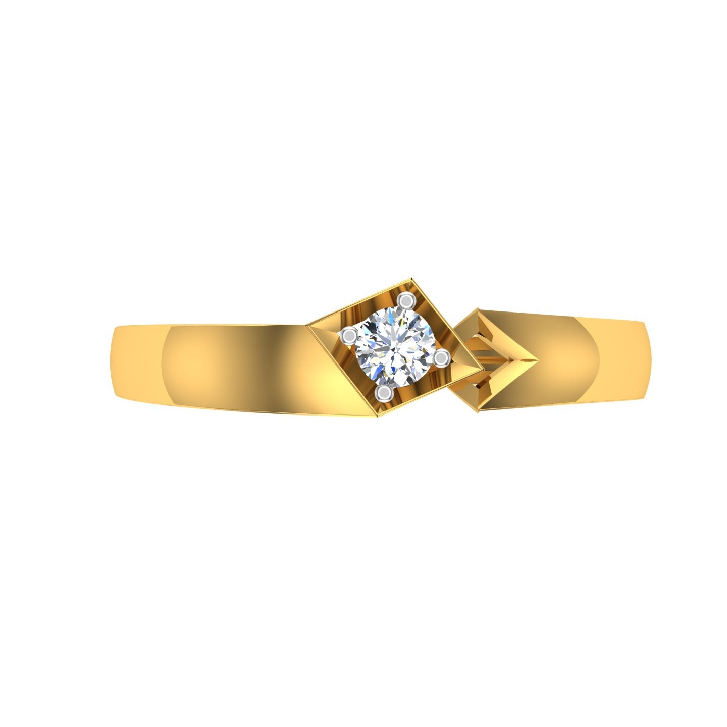 Arrow Crest Solitaire Ring