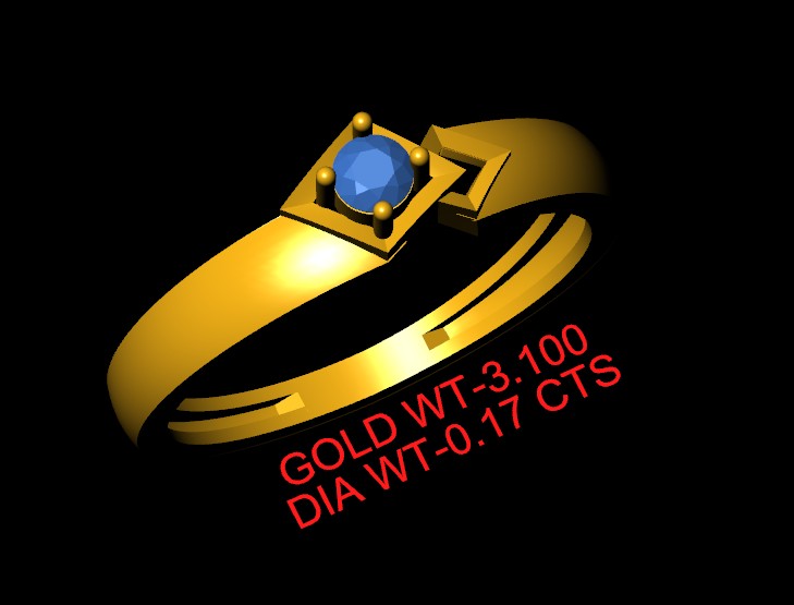 Arrow Crest Solitaire Ring