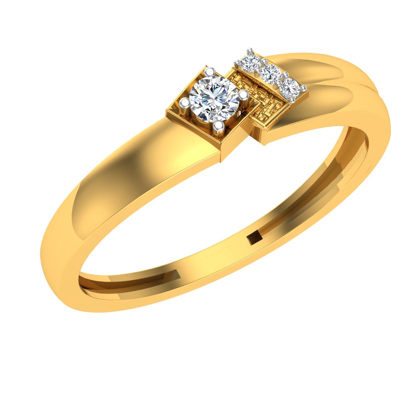 Regal Trio Solitaire Ring