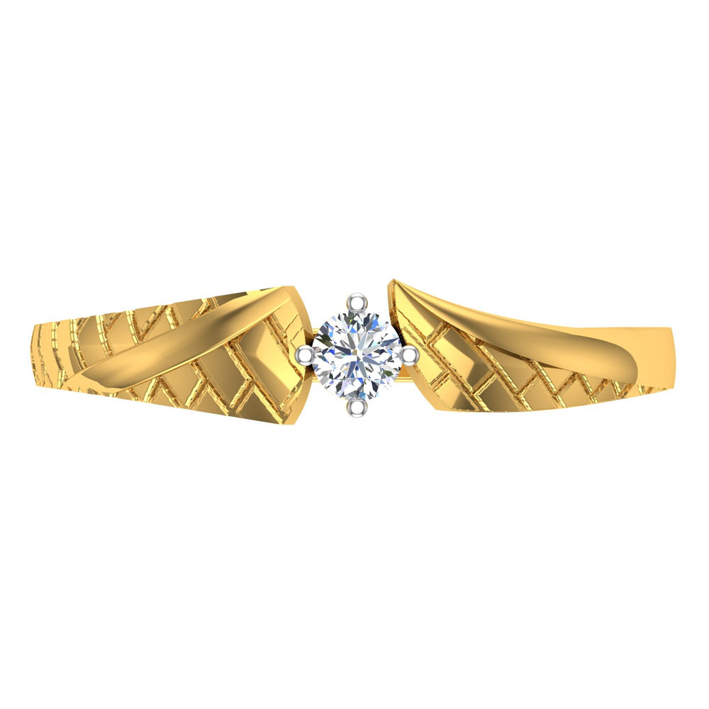Golden Lattice Solitaire Ring