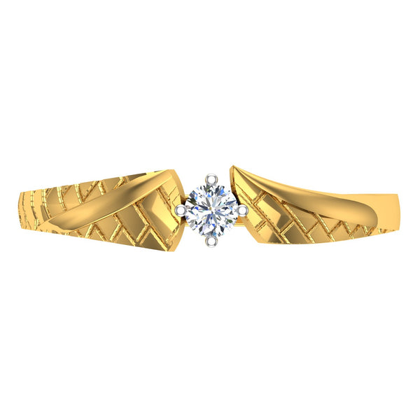 Golden Lattice Solitaire Ring hover image