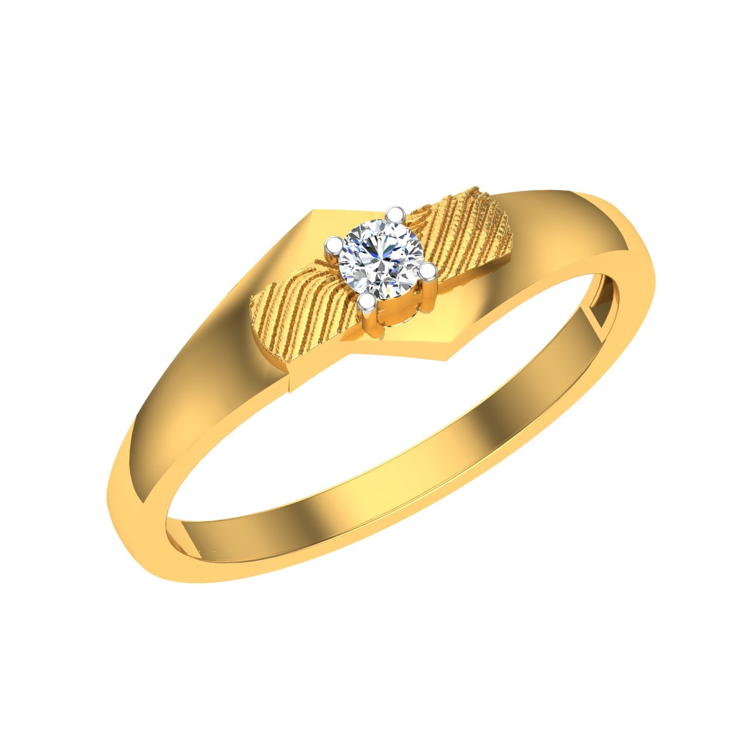 Golden Ribbon Solitaire Ring