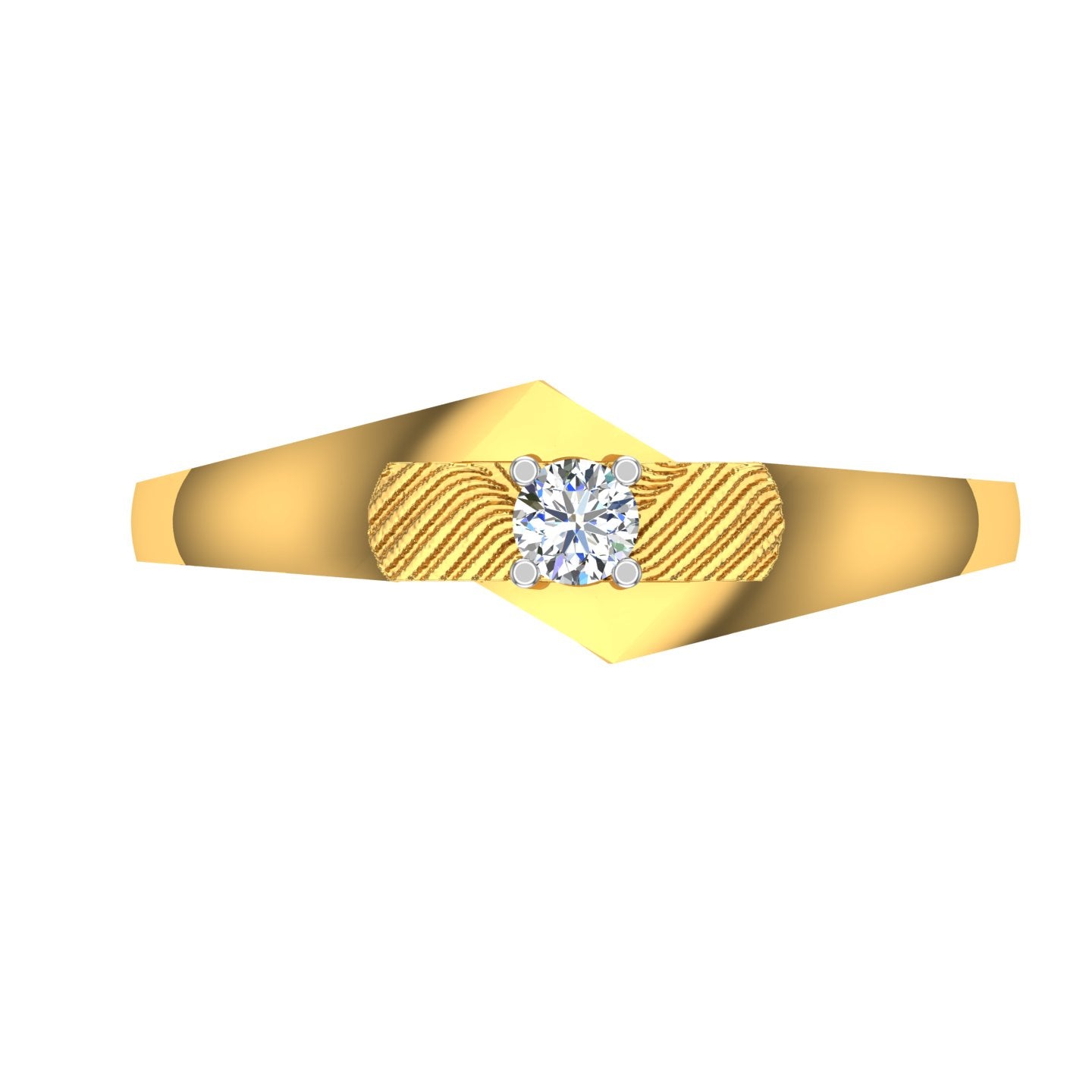 Golden Ribbon Solitaire Ring