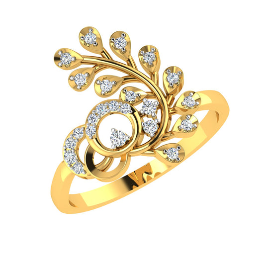 Glitz Leaf" Diamond Ring