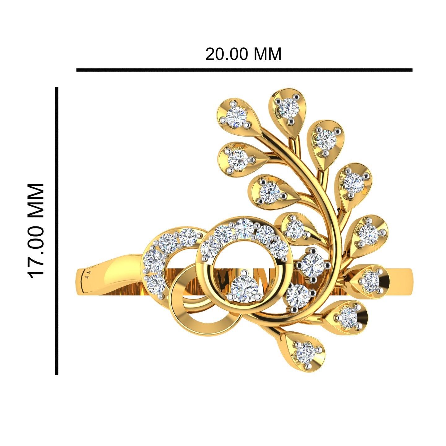 Glitz Leaf" Diamond Ring